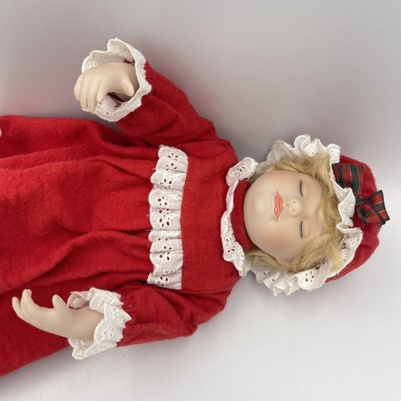 The Danbury Mint Porcelain Doll Waiting for Santa by Elaine Campbell Perfect! - Picture 3 of 16